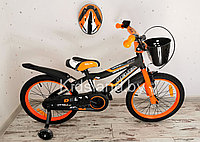 Детский велосипед Delta Sport 18'' + шлем (оранжево-черный)