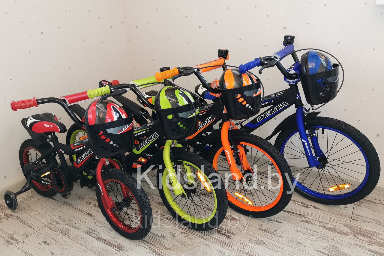 Детский велосипед Delta Sport 16'' + шлем (оранжево-черный) - фото 2 - id-p74248726