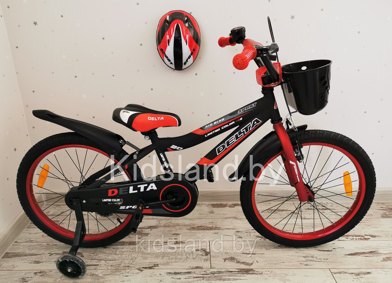 Детский велосипед Delta Sport 18'' + шлем (красно-черный)