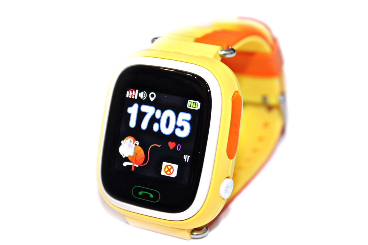 Детские умные часы Smart Baby Watch Wonlex Q80 (Q90, GW100, Q100) жёлтые - фото 1 - id-p97754756