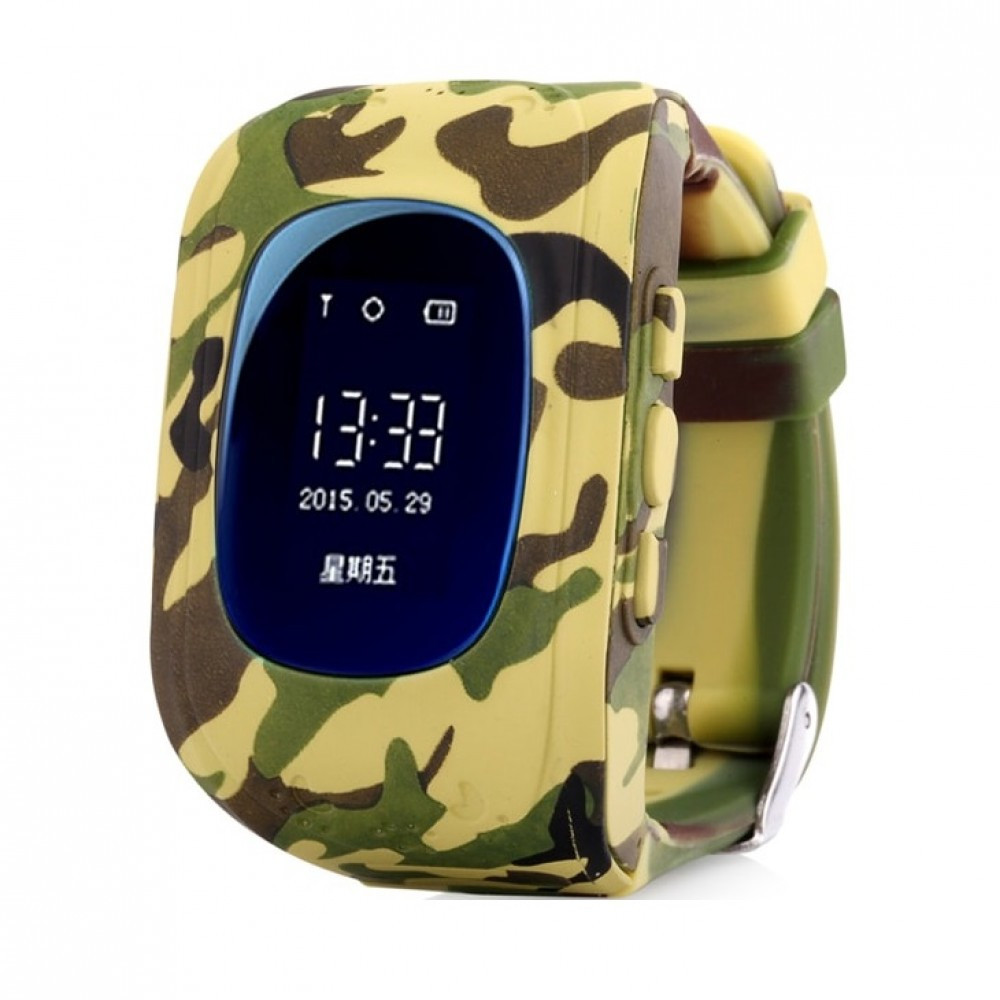Детские умные часы с GPS Q50 (Smart baby watch) камуфляжные - фото 1 - id-p97754767