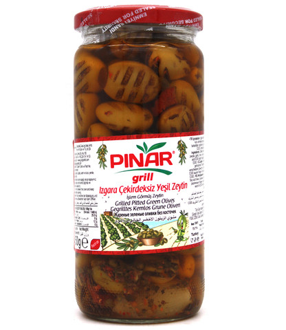 Оливки зеленые Pinar обжаренные на гриле, 450 гр.(Турция)