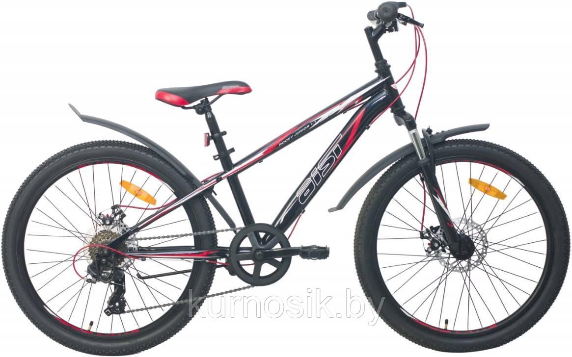 Подростковый велосипед AIST Rocky Junior 1.1 24" красный Черный, 14"