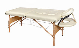Складной 2-х секционный деревянный массажный стол BodyFit, бежевый (70 см)