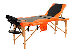 Складной 3-х секционный деревянный массажный стол BodyFit, бежевый (60 см)