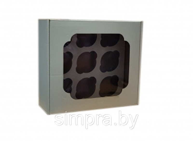 Коробка на 9 капкейков 25x25x10 см - фото 1 - id-p121750577