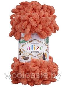 Пряжа Alize Puffy, Ализе Пуффи, турецкая, плюшевая, 100% микрополиэстер, для ручного вязания (цвет 619)