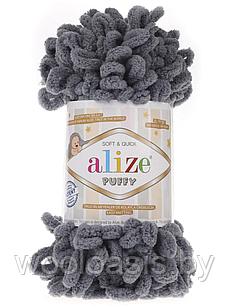 Пряжа Alize Puffy, Ализе Пуффи, турецкая, плюшевая, 100% микрополиэстер, для ручного вязания (цвет 87)