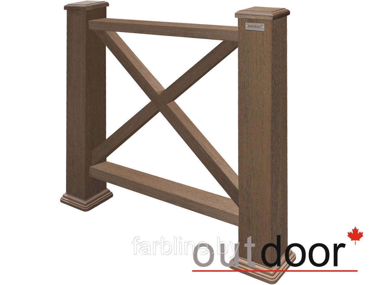 Ограждение из ДПК Outdoor "Кантри" 3D STORM BROWN