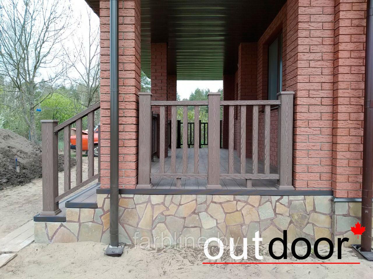 Ограждение Outdoor "Классик" темно - коричневое с рис.дерево - фото 5 - id-p121779871