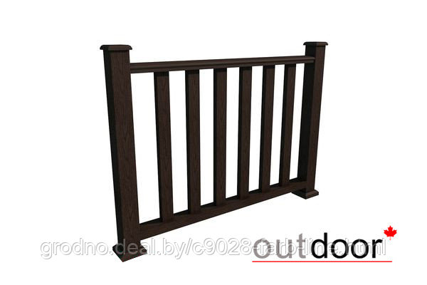 Ограждение Outdoor "Классик" темно - коричневое с рис.дерево