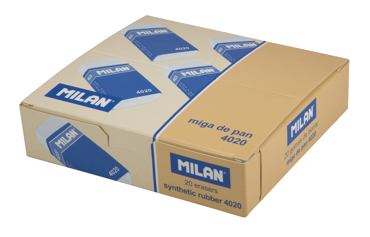 Ластик Milan "4020", прямоугольный, синтетический каучук, картонный держатель, 55*23*13мм, CMM4020(работаем с - фото 3 - id-p113244938
