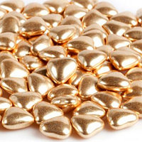 Сердечки шоколадные золотые, 12 шт
