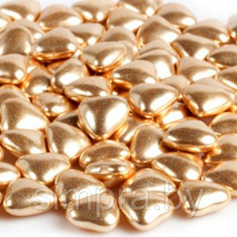 Сердечки шоколадные золотые, 12 шт - фото 1 - id-p121837415