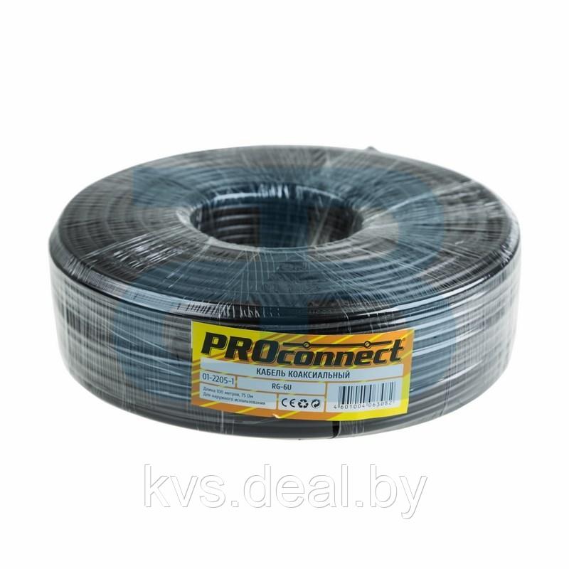 Кабель коаксиальный PROconnect RG-6U, 75 Ом, CCS/Al/Al, 48%, бухта 100 м, черный OUTDOOR - фото 1 - id-p121861701