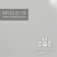 Фасад в пластике HPL МП 01.01.10 (светло-серый гдянец) глухой без компенсации, профиль-ручка + С-профиль, 16