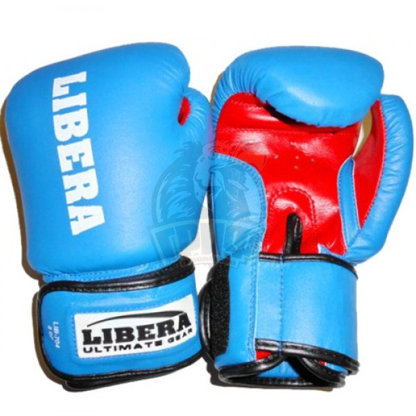 Перчатки боксерские Libera ПУ (синий) (арт. LIB-704)