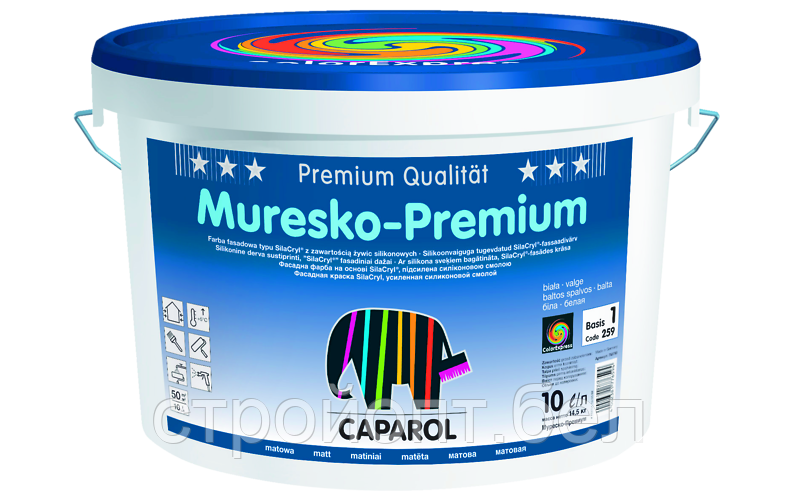 Силиконовая краска Caparol Muresko Premium (B1), 10 л - фото 2 - id-p121904680