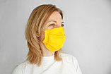 Повязка (маска) защитная многоразовая (х/б) желтая, фото 2