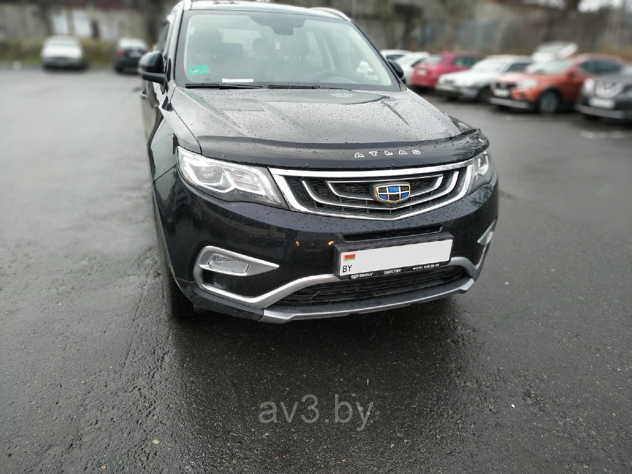 Дефлектор капота Geely Atlas 2017-2020 / Джили Атлас сборка РБ [GL08] VT52 - фото 2 - id-p121904684