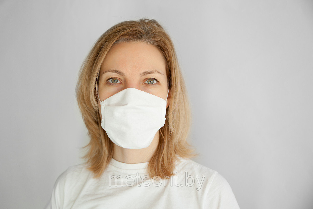 Повязка (маска) защитная многоразовая (х/б) белая