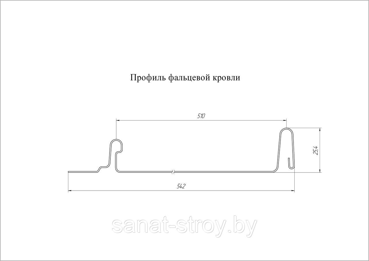 Кликфальц Grand Line 0,5 Rooftop Бархат с пленкой на замках RAL 7024 мокрый асфальт - фото 2 - id-p121755487