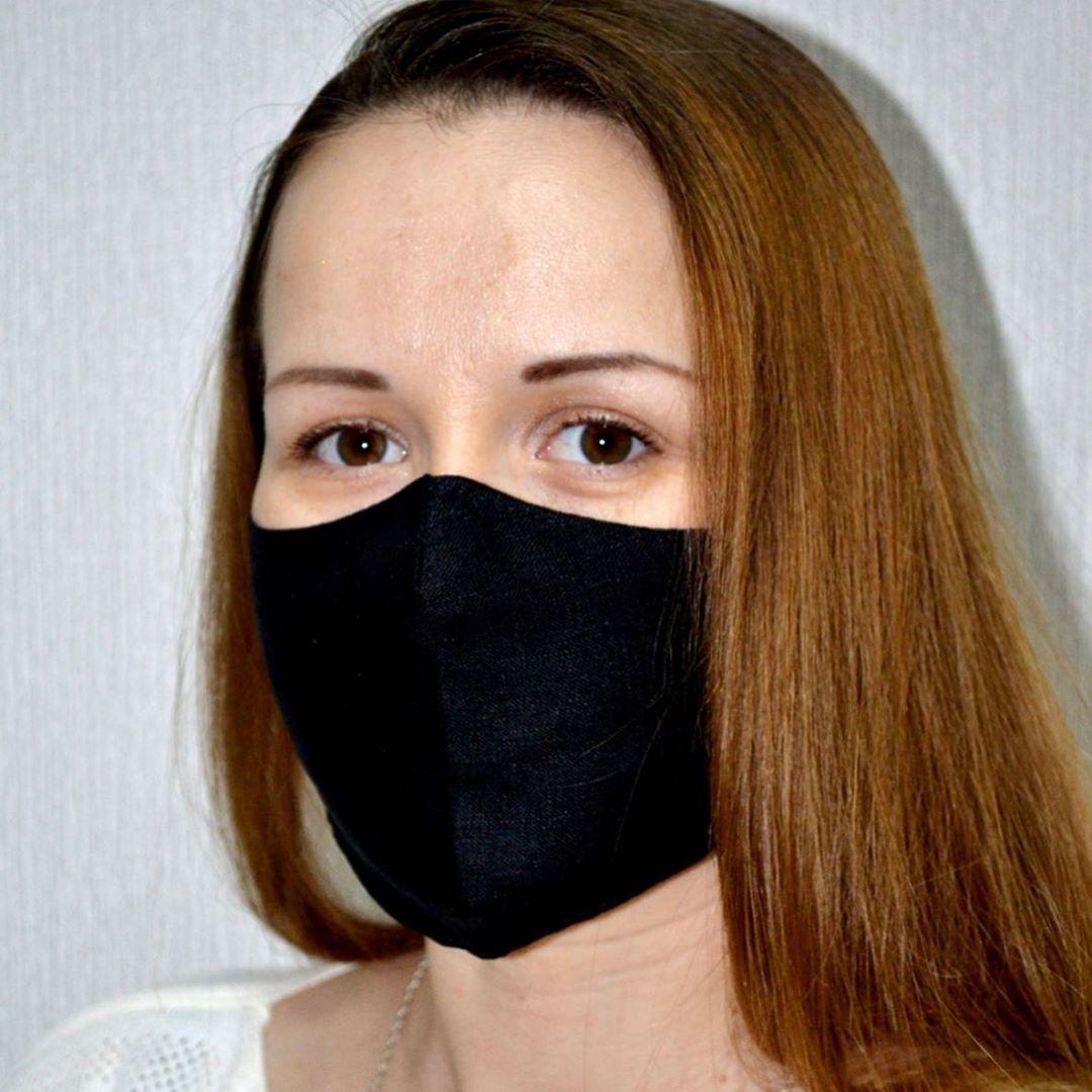Защитная маска для лица, многоразовая, трёхслойная - фото 1 - id-p121906831