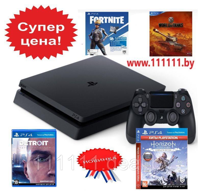 Игровая приставка Sony PlayStation 4 Slim + 4 игры - фото 1 - id-p121906863