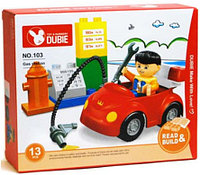 Конструктор Dubie 103 Автозаправка (аналог Lego Duplo) 13 деталей