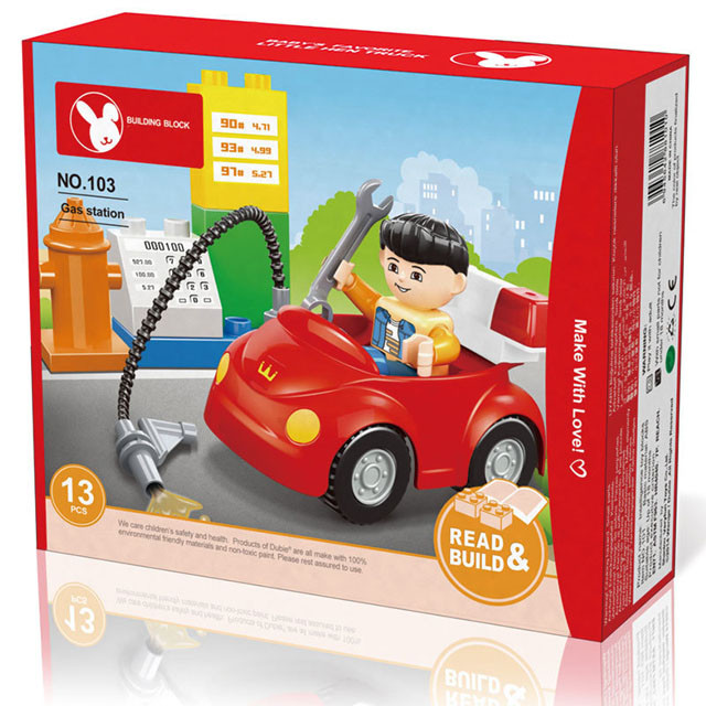 Конструктор Dubie 103 Автозаправка (аналог Lego Duplo) 13 деталей - фото 2 - id-p121909069