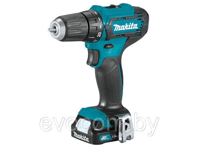 Аккум. дрель-шуруповерт MAKITA DF 333 DWYE в чем. (12.0 В, 2 акк., 1.5 А/ч Li-Ion, 2 скор., 30 Нм, шурупы до 8