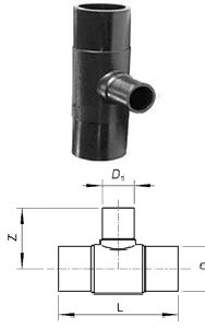 Тройник редукционный литой удлиненный для полиэтиленовых труб - фото 1 - id-p121921504
