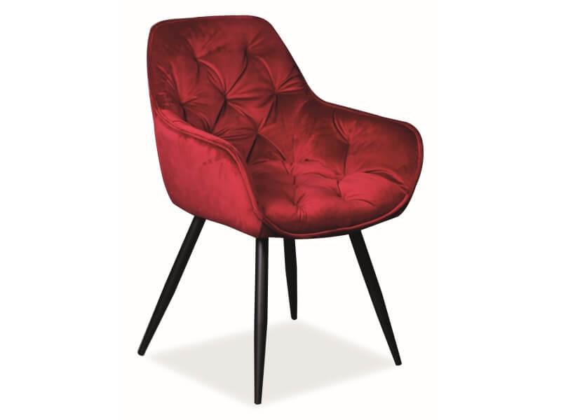 Стул кухонный Signal CHERRY Velvet Bluvel 59 (бордовый/черный мат)