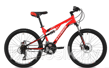Подростковый велосипед STINGER discovery DISK 24" красный