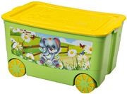 Ящик для игрушек "KidsBox" на колёсах пластмассовый elf-449