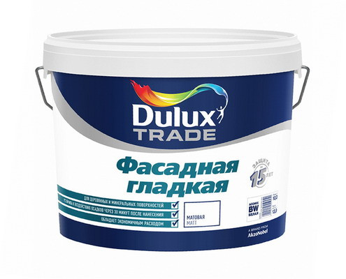 DULUX TRADE ФАСАДНАЯ ГЛАДКАЯ 1Л МАТОВАЯ, (BC), DULUX