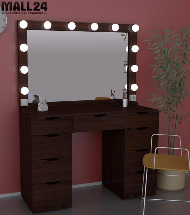 SV-06 В Стол макияжный со встроенным зеркалом и подсветкой (венге) - фото 1 - id-p121561505