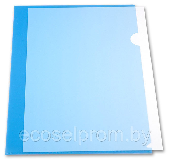 Папка-уголок E310/1blue плотный А4 пластик 0.18мм синий - фото 6 - id-p121950923