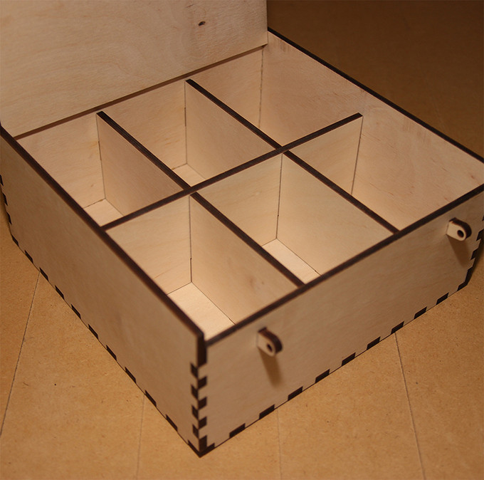 Деревянная коробка для пакетиков чая на 6 ячеек