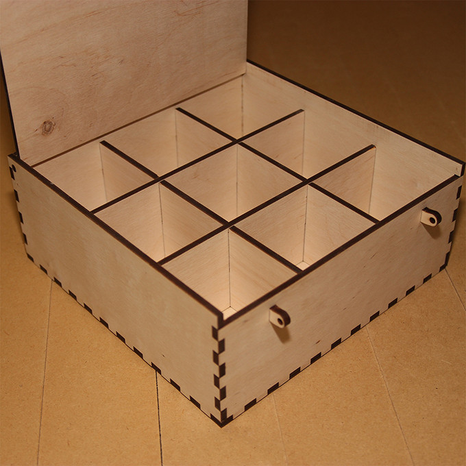 Деревянная коробка для пакетиков чая на 9 ячеек - фото 1 - id-p121954579