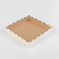 Коробка для печенья 15х15х3 см крафт