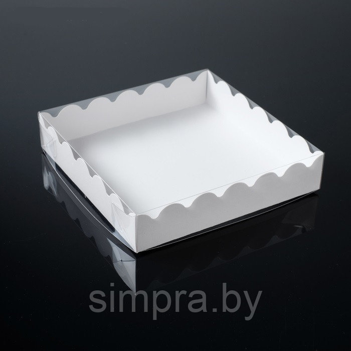 Коробка для печенья 150х150х35 мм белая - фото 1 - id-p121957453