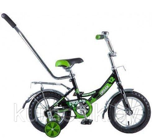 Детский велосипед Novatrack Urban 12" черно-зеленый