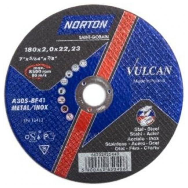 Круг отрезной 180х2.0x22.2 мм для металла Vulcan NORTON - фото 1 - id-p121966394
