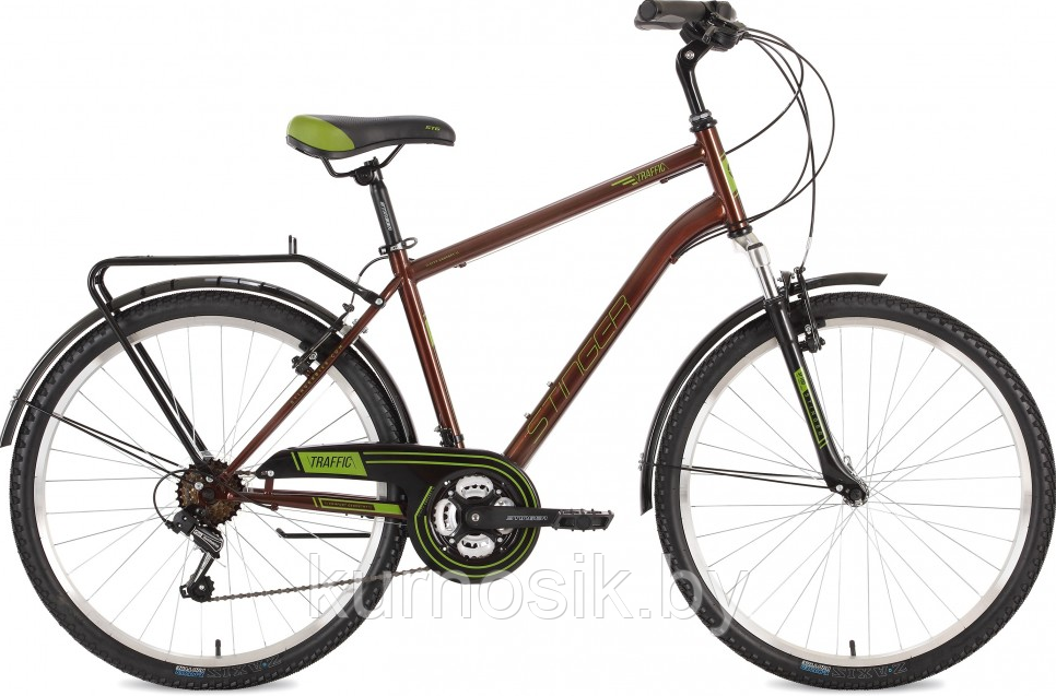 Мужской велосипед STINGER traffic 26" коричневый - фото 1 - id-p121969581