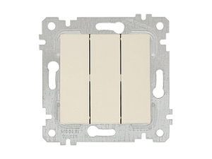 Выключатель 3-клав. (скрытый, без рамки, винт. зажим) кремовы, RITA, MUTLUSAN (10 A, 250 V, IP 20)