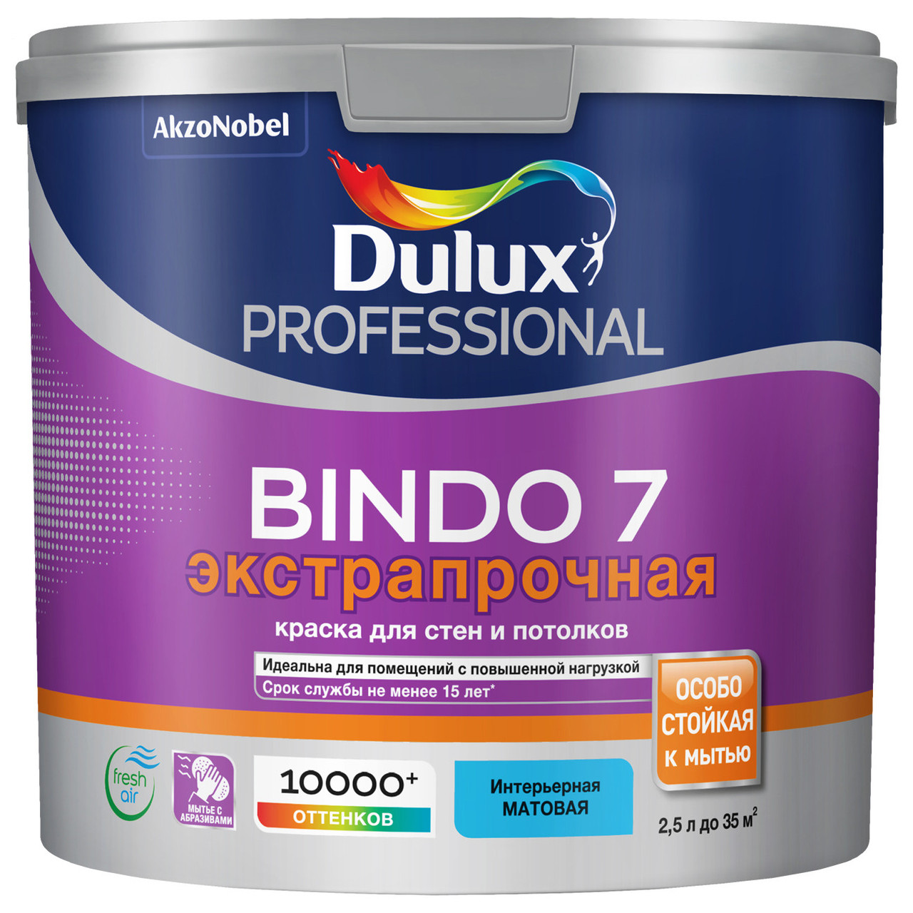 Dulux - Bindo 7 -2.25л (BC)- Матовая - Краска для стен и потолков(прозрачная база) - фото 1 - id-p121946717