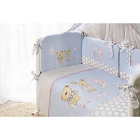 Комплект в кроватку Perina Венеция лапушки голубой 4пр