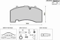 Колодки тормозные дисковые с р/к 210.8x108x30 SAF/KNORR SK7, 29171, 29158, SM495-Z