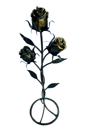 Роза с тремя бутонами на круглой подставке - фото 1 - id-p121963290